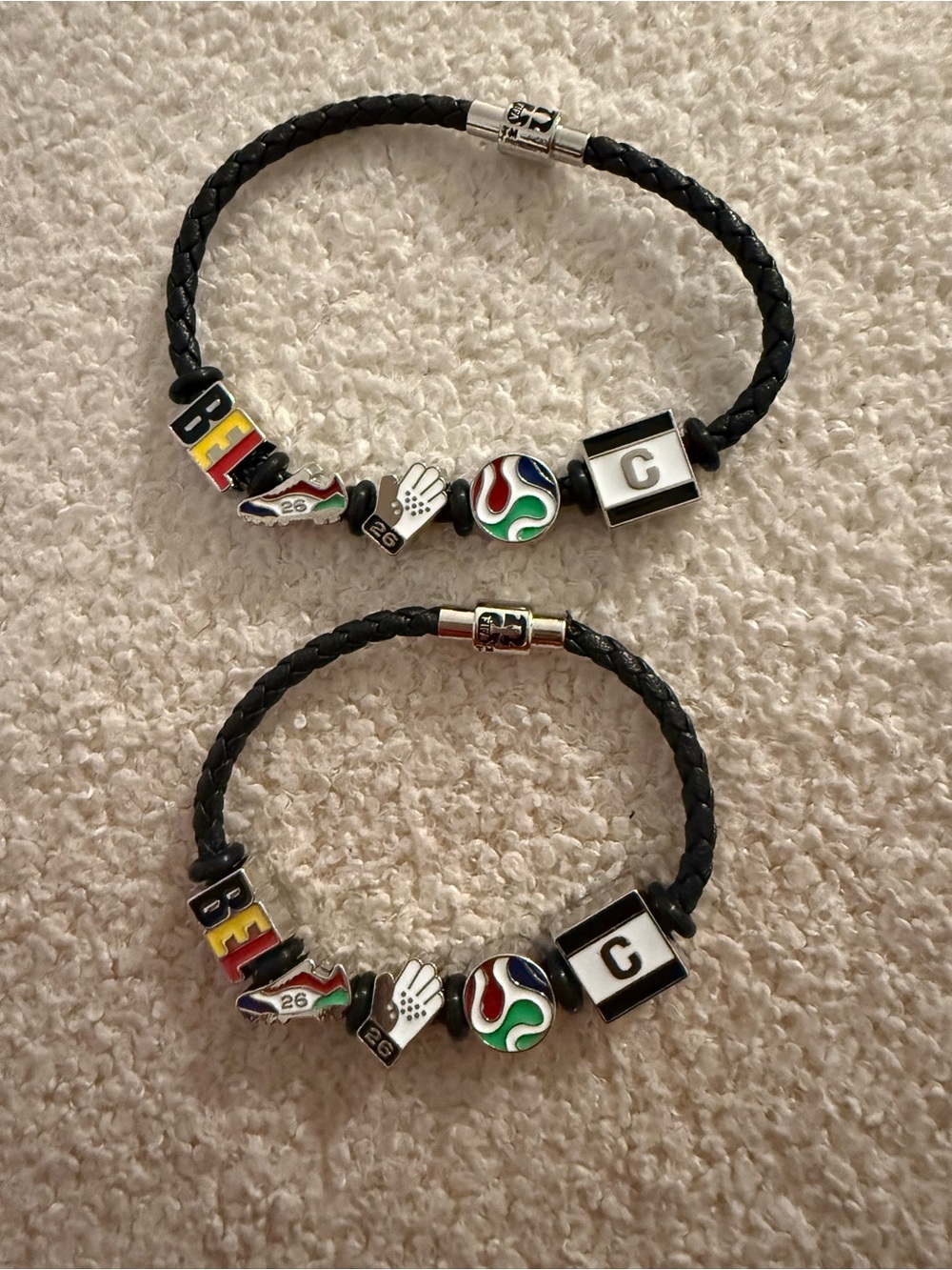 FIFA 2026 official Soccer Themed Braided Leather
Charm Bracelets - Picture 4 of 7